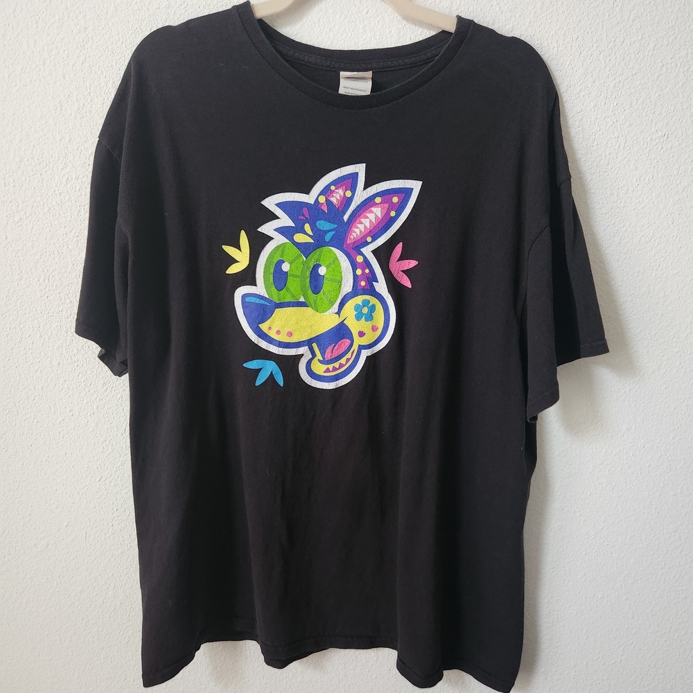 Whataburger‎ Graphic T Shirt Black Short Sleeve Cartoon Face Logo Tee